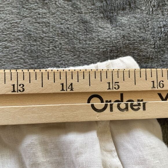 Velvet by Jenny Graham Pants Womens Medium White Linen Wide Leg Lagenlook Beach - Picture 11 of 15